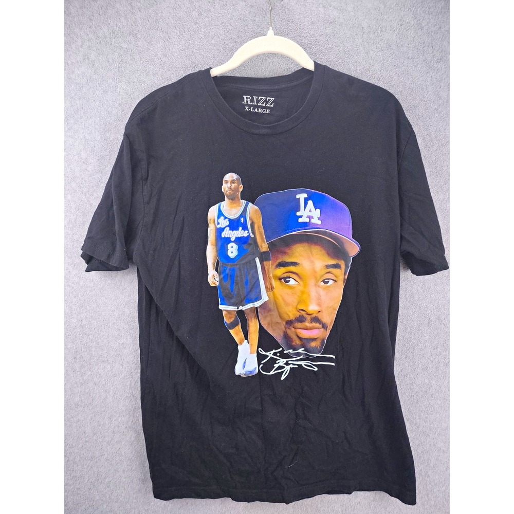 RIZZ Men's XL Regular Black Sports Graphic Print Crew Neck Short Sleeve T-Shirt